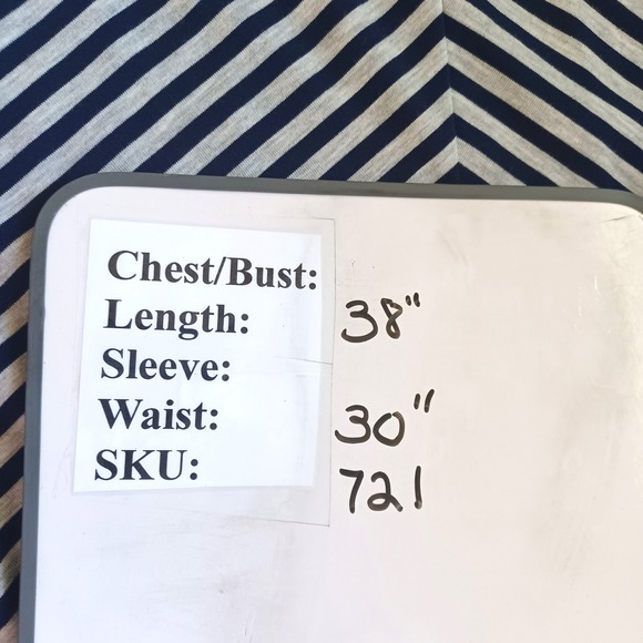 Faded Glory Maxi‎ Skirt Size M Navy Gray Striped Handkerchief Hem Beachy Boho - Picture 7 of 7